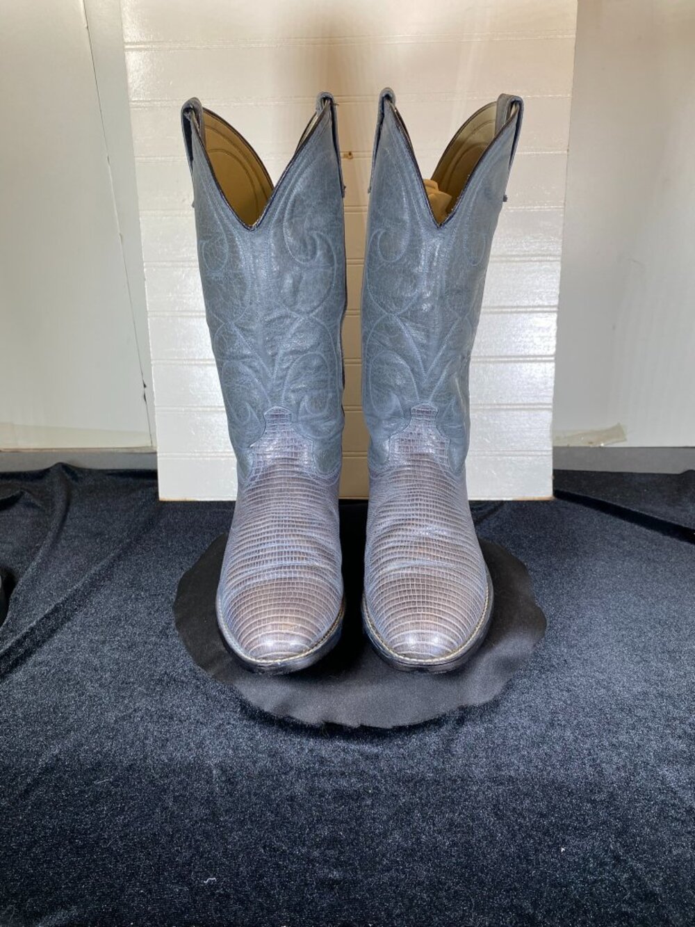 Vintage Acme Cowboy Boots: Men's Faux Lizard & Leather Boots, Size 11D